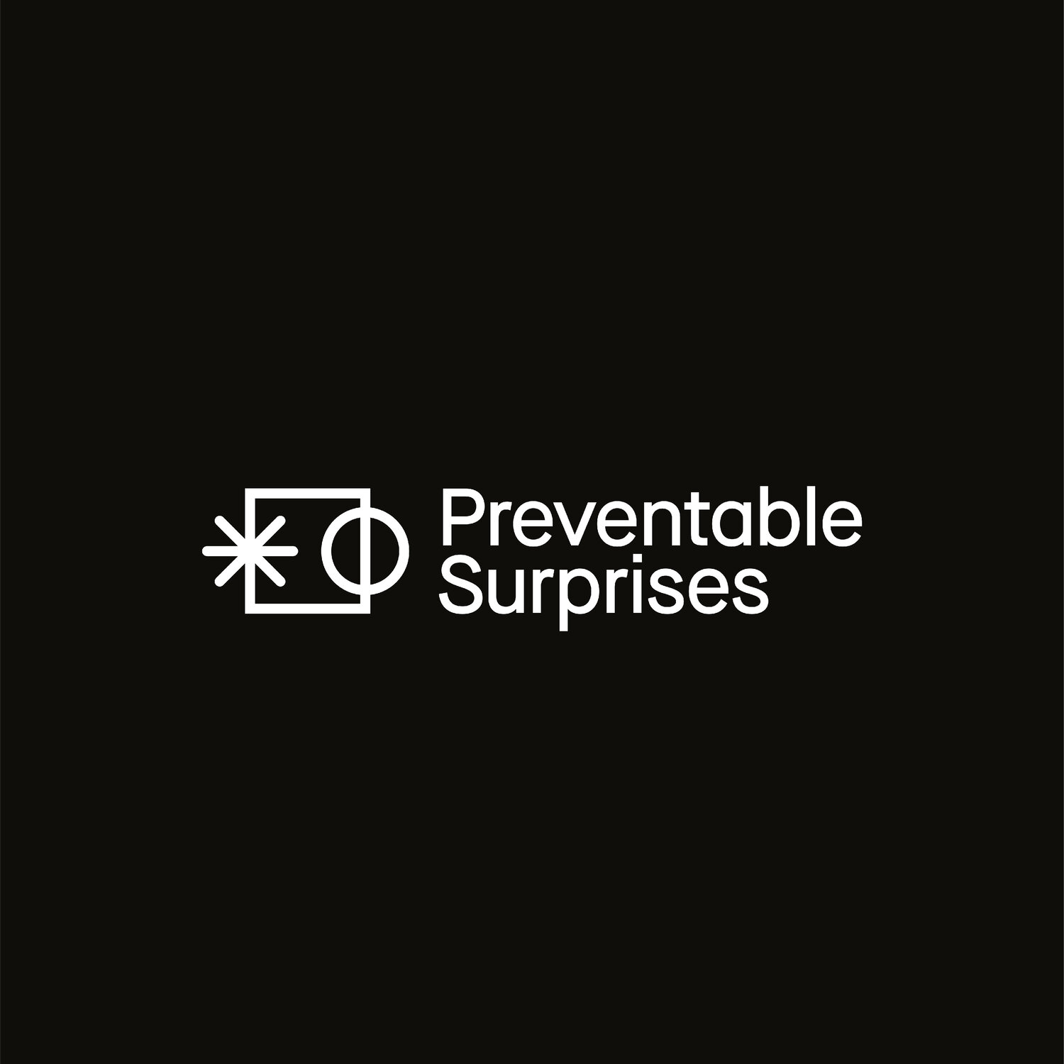 preventable surprises' logo (black background)